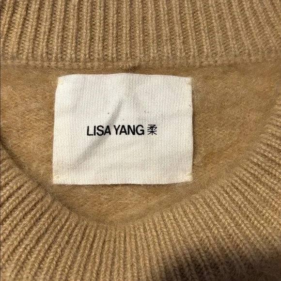 LISA YANG Natalia Latte brushed cashmere sweater sz 1 - Picture 2 of 7